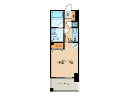 コンフォート武蔵野(1K/3階)の間取り写真