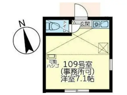 さくら小島新田(ワンルーム/1階)の間取り写真