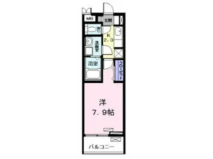 あおなみ線 小本駅(愛知) 徒歩9分 3階建 築6年(1K/3階)の間取り写真
