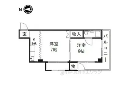 におの浜小堀マンション(ワンルーム/4階)の間取り写真