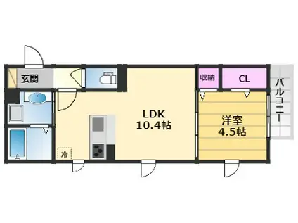 メゾン東雲(1LDK/2階)の間取り写真