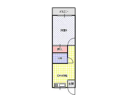 上野ハイツ(1DK/1階)の間取り写真