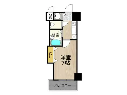 CITY SPIRE布施(1K/4階)の間取り写真