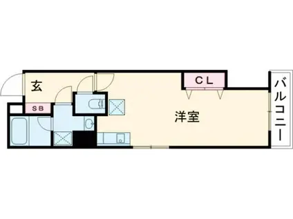 LIVEMAX MOON(ワンルーム/9階)の間取り写真