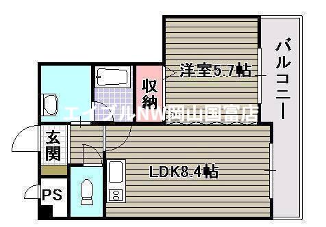 ラ・メゾン・セピア(1LDK/3階)の間取り写真