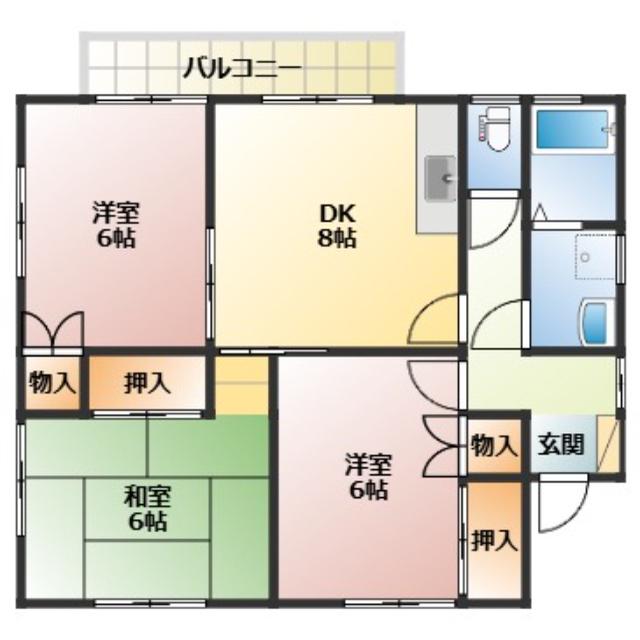 サニークレスト(3DK/1階)の間取り写真