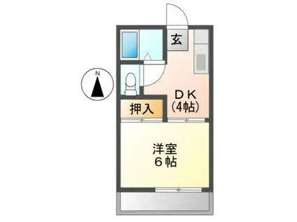 サニーライフ栗真A(1K/2階)の間取り写真