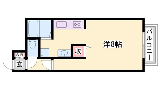 カルム・モリ(ワンルーム/1階)の間取り写真