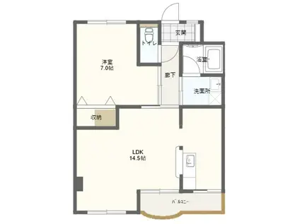 グランフォルテクワトロ(1LDK/3階)の間取り写真