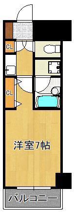 ダイナコート小倉城野(ワンルーム/7階)の間取り写真
