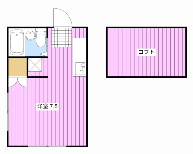 第五富士見荘(ワンルーム/2階)の間取り写真