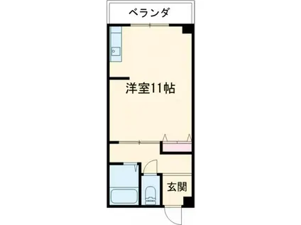 ライフステージ広瀬倉梯(ワンルーム/2階)の間取り写真