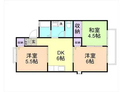 ハイツグリーン(3DK/2階)の間取り写真