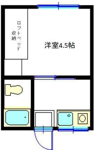 シティーコーポ今宿(1K/2階)の間取り写真
