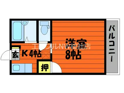 レジェンドハウスA棟(1K/2階)の間取り写真