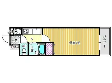 パテオ藤井寺(1K/3階)の間取り写真