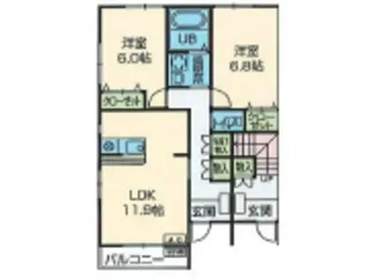 S.S.T(2LDK/1階)の間取り写真