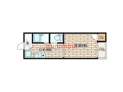 アピア幸和(1DK/2階)の間取り写真