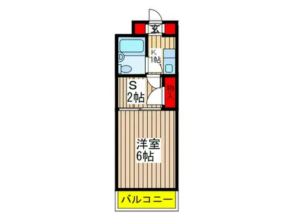 みずほ台宝マンション(1SK/2階)の間取り写真