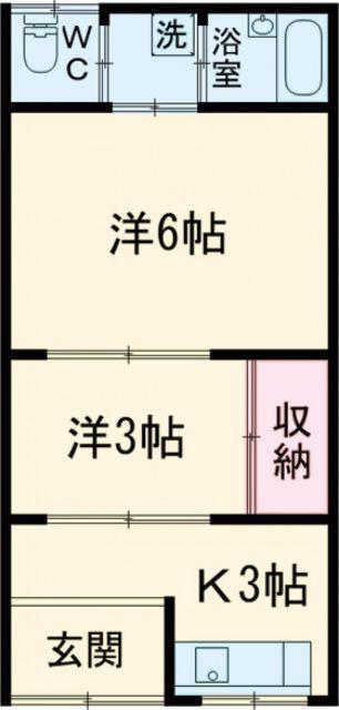 雄松荘1(2K/1階)の間取り写真