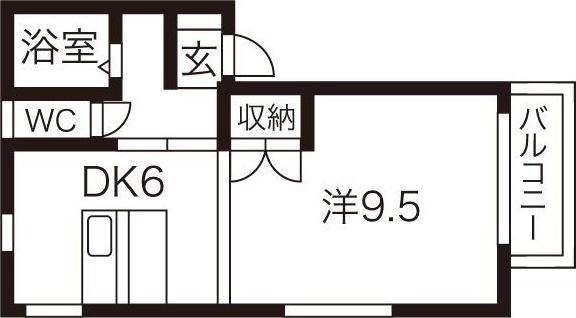 タウンハウスヨシダC棟(1DK/2階)の間取り写真