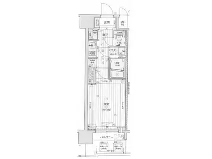 ラヴ神戸三宮(1K/14階)の間取り写真