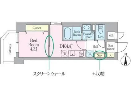 ブリランテ両国(1DK/5階)の間取り写真