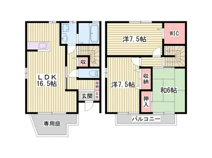 パークハイム壱番館 D棟(3LDK/1階)の間取り写真