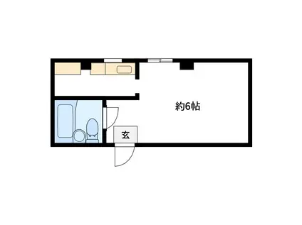 東京メトロ南北線 本駒込駅 徒歩3分 3階建 築41年(1K/3階)の間取り写真