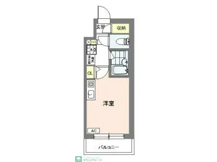 アンセラジオ新越谷(ワンルーム/4階)の間取り写真