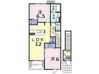 マナ サフラワー(2LDK/2階)の間取り写真