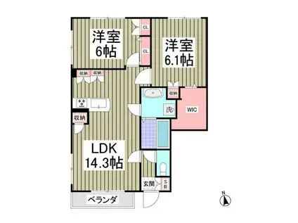 STILLE RUHE(2LDK/1階)の間取り写真