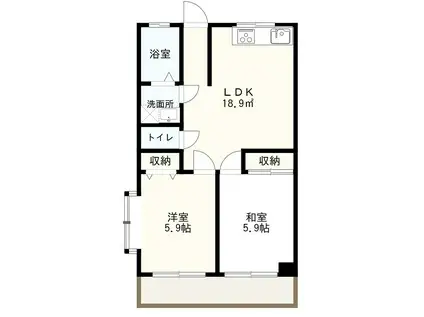 ロイヤルハイツ 橿原(2LDK/3階)の間取り写真