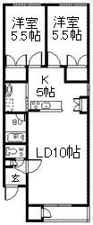 ピア神楽(2LDK/2階)の間取り写真