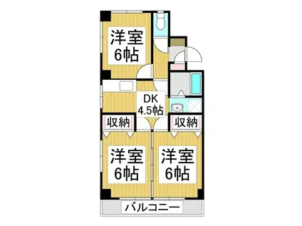 ヤングハイツ(3DK/3階)の間取り写真