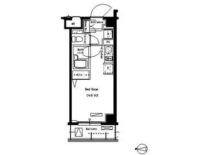 パークアクシス蒲田壱番館(ワンルーム/7階)の間取り写真