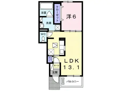 メゾングレイス(1LDK/1階)の間取り写真