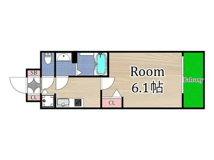 アドバンス大阪城北ルミウス(1K/9階)の間取り写真