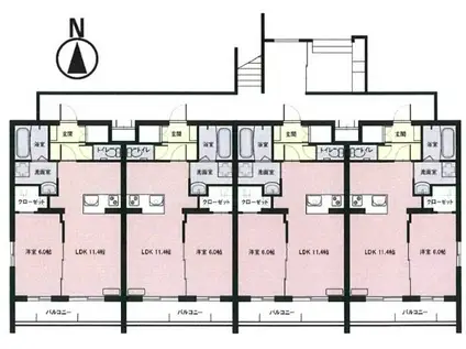 クレール奏KOMATSU(1LDK/2階)の間取り写真