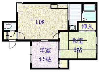 セピア永山(2LDK/1階)の間取り写真