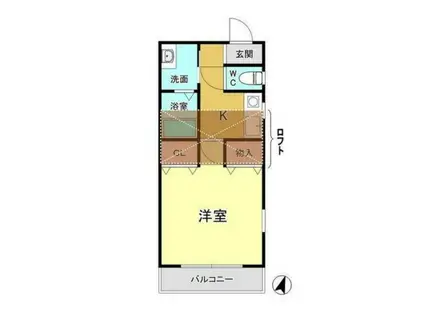 レジデンスTM村岡(1K/2階)の間取り写真