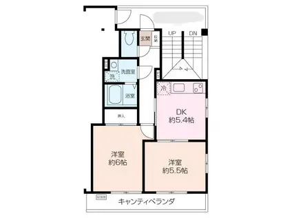 メゾン湘南台(2DK/2階)の間取り写真