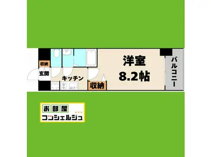 プレサンス上前津プレス(1K/13階)の間取り写真