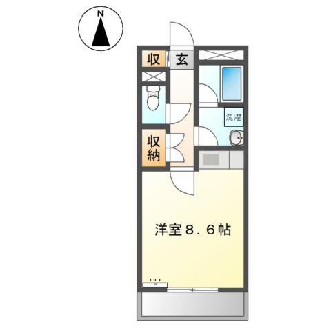 メゾンドF(ワンルーム/3階)の間取り写真