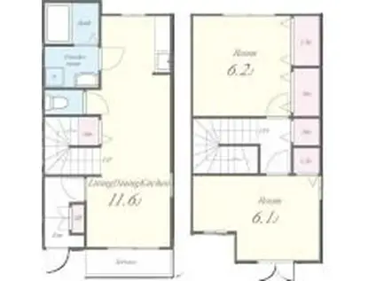 エクセルハイム(2LDK/1階)の間取り写真
