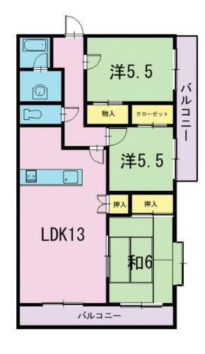 ラファミリー(3LDK/1階)の間取り写真