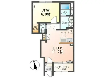 ディアコート 葵(1LDK/1階)の間取り写真