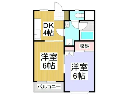 ハイツリッチ(2DK/1階)の間取り写真