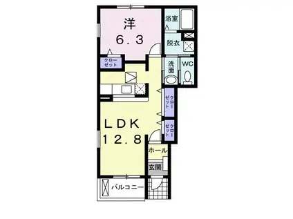 サニーガーデン(1LDK/1階)の間取り写真