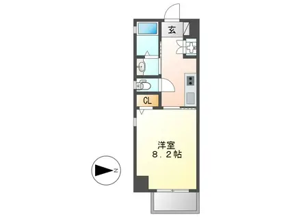 セレニティー金山(1K/7階)の間取り写真